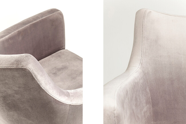 モードベルベットグレー アームチェア 