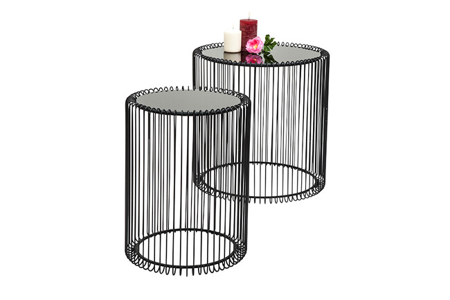 ワイヤーブラック(2/Set) サイドテーブル 