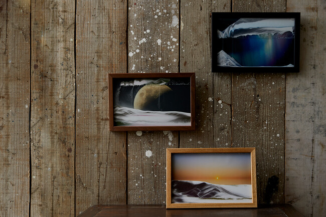 サンドピクチャー オーロラ ブラックフレーム 