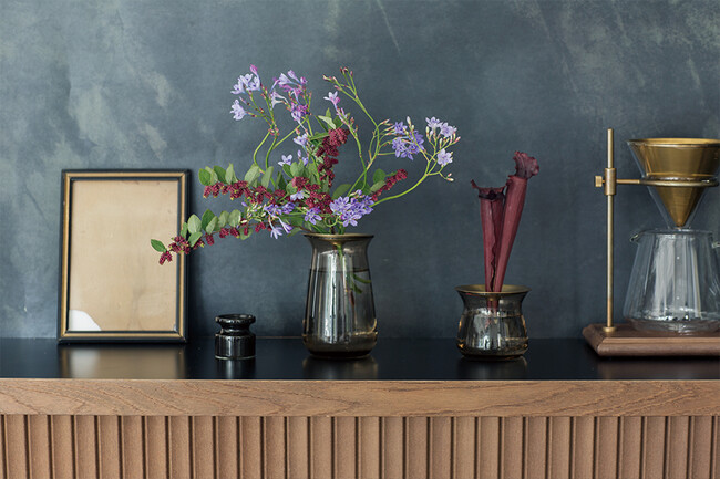 LUNA フラワーベース（ブラウン） 