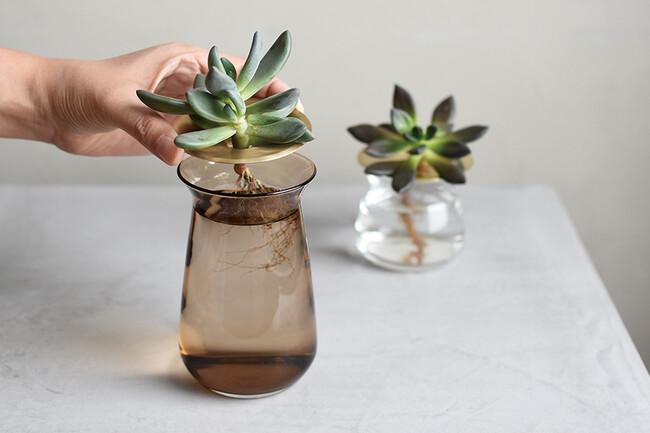 LUNA フラワーベース（ブラウン） 