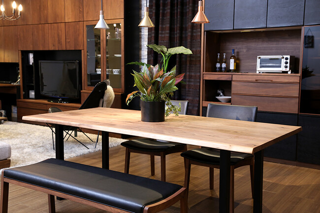 at will（アットウィル）ダイニングテーブル（耳付き）［150-200×85×72cm］ 