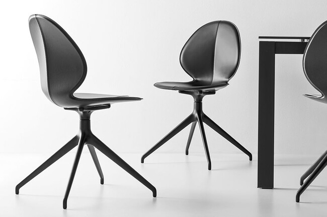 カリガリス バジル ダイニングチェア レザー(回転) ／ Calligaris BASIL Dining chair[CS1856 180] BASIL(バジル) ダイニングチェア レザー(回転)