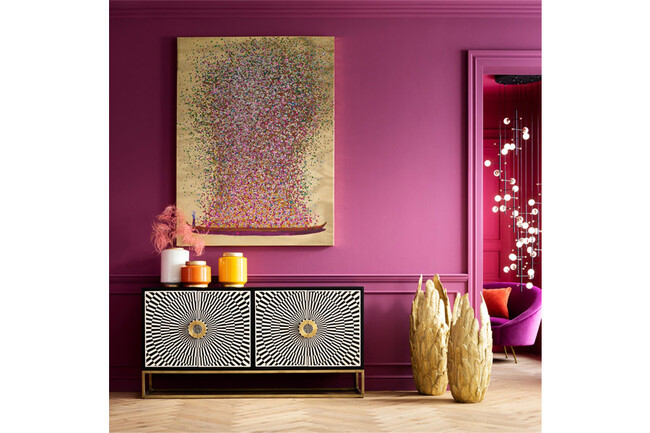 フラワーボートゴールドピンク160x120cm タッチドピクチャー 