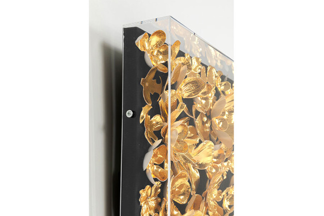 ゴールドフラワー デコフレーム 60×60cm 