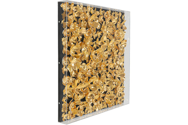 ゴールドフラワー デコフレーム 60×60cm 