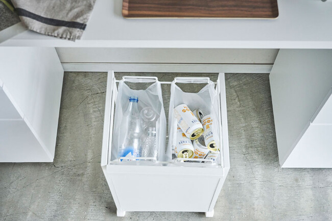 tower（タワー）目隠し分別ダストワゴン 2分別 