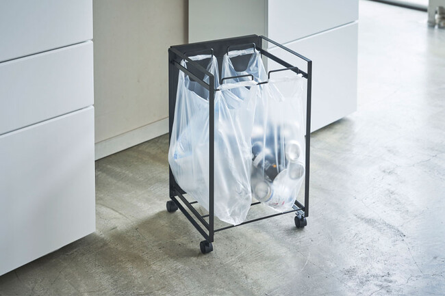 tower（タワー）目隠し分別ダストワゴン 2分別 