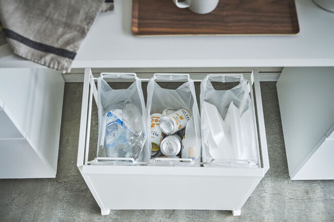 tower（タワー）目隠し分別ダストワゴン 3分別 