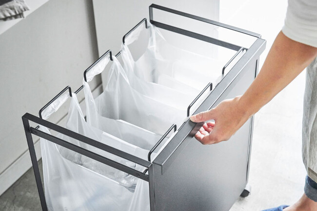 tower（タワー）目隠し分別ダストワゴン 3分別 