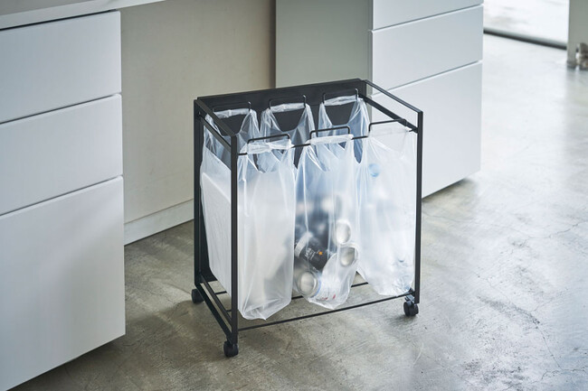 tower（タワー）目隠し分別ダストワゴン 3分別 