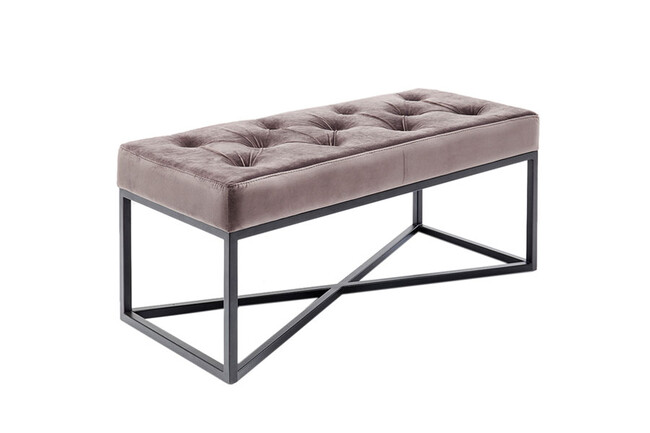 クロスオーバーグレーブラック90x40cm　ベンチ 