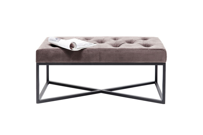 クロスオーバーグレーブラック90x40cm　ベンチ 