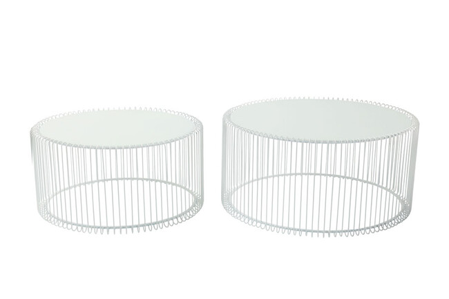 ワイヤーホワイト (2/Set) ローテーブル/コーヒーテーブル 