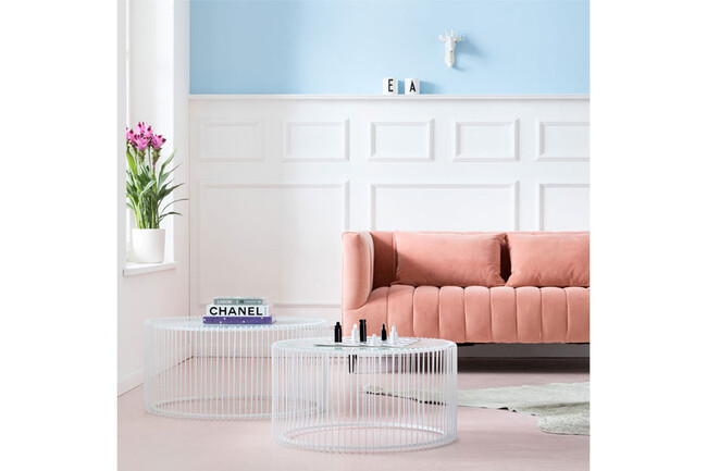 ワイヤーホワイト (2/Set) ローテーブル/コーヒーテーブル 