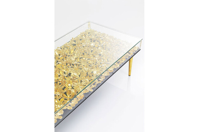 ゴールドフラワー 120x60cm ローテーブル/コーヒーテーブル 