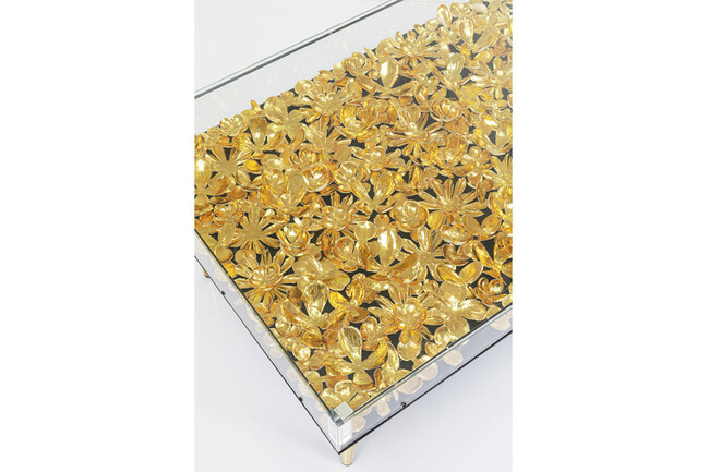 ゴールドフラワー 120x60cm ローテーブル/コーヒーテーブル 