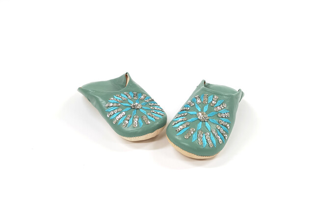 Skips! スパンコールバブーシュ（L / バヒアブルー） 