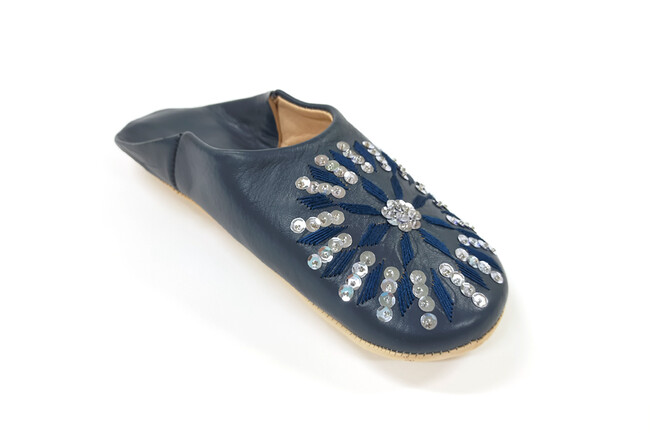 Skips! スパンコールバブーシュ（L / ミッドナイトネイビー） 