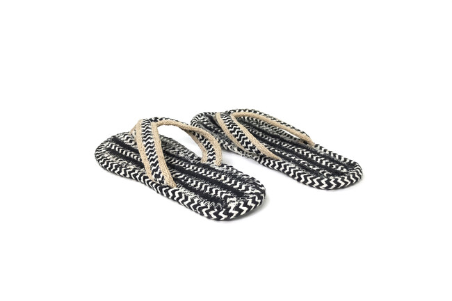 Skips! VAPEU コットン鼻緒サンダル （M / ブラック） 