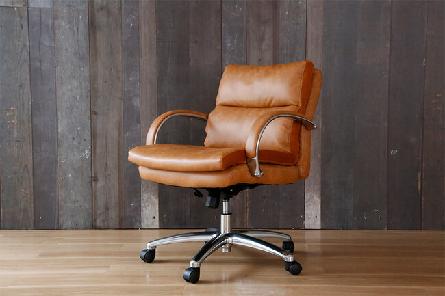 ポケットコイル内蔵 デスクチェア（ダークブラウン） 