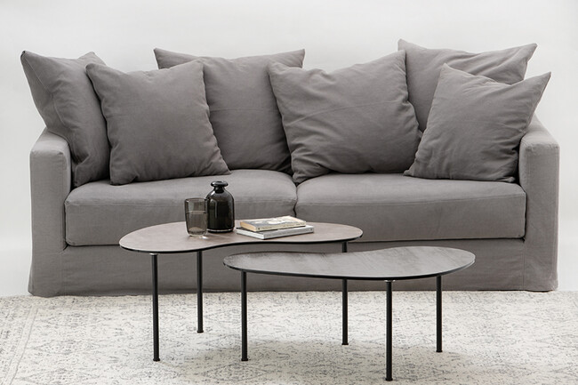 BEAN（ビーン）コーヒーテーブル grey + black pearl