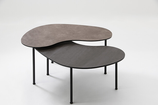 BEAN（ビーン）コーヒーテーブル grey + black pearl