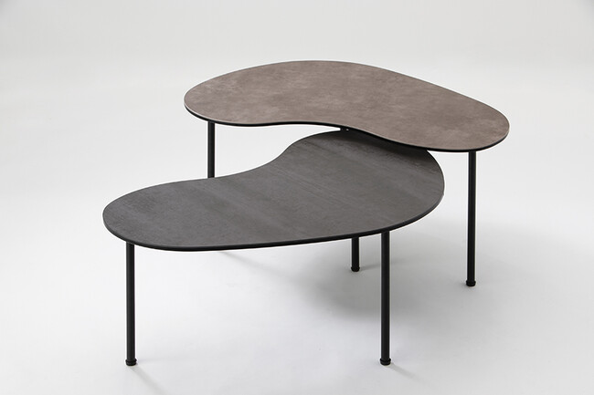 BEAN（ビーン）コーヒーテーブル grey + black pearl