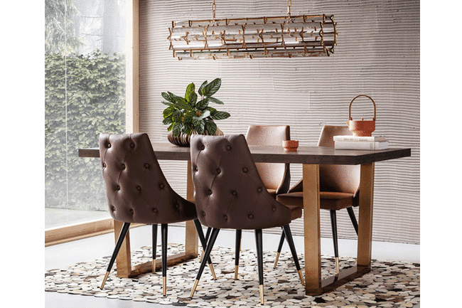 アーバンデザイア ブラウン ダイニングチェア 