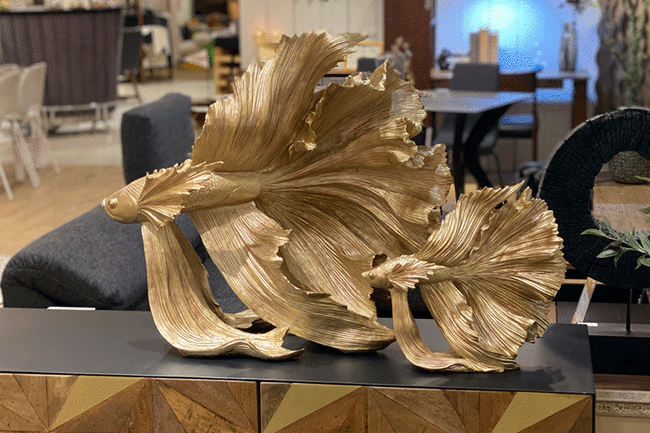 ベタフィッシュゴールドスモール　デコオブジェ 