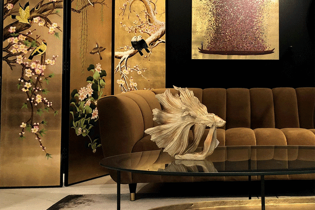 ベタフィッシュゴールドスモール　デコオブジェ 