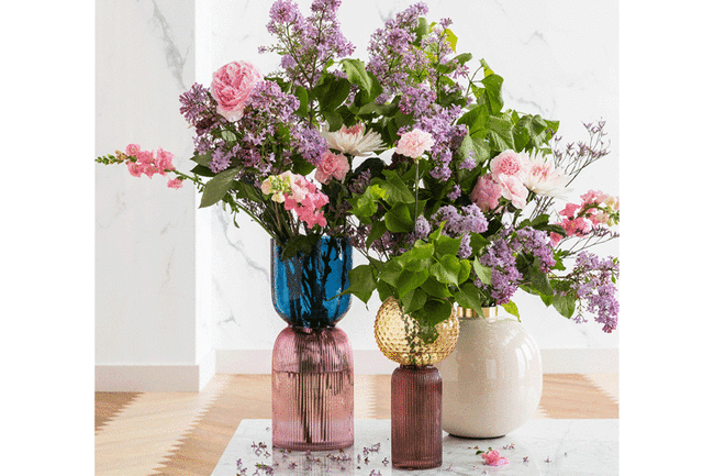 マーベラスデュオ イエローパープル フラワーベース 31cm 