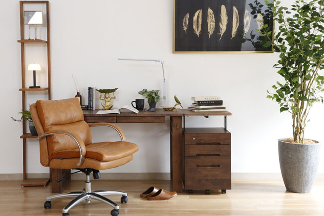 ポケットコイル内蔵 デスクチェア（ダークブラウン） 