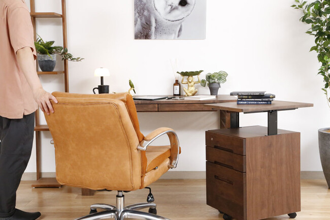 ポケットコイル内蔵 デスクチェア（ライトブラウン） 