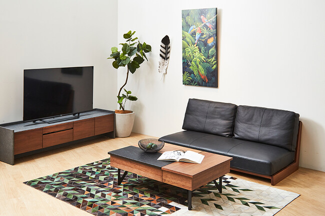 WEBB（ウェッブ）2Pソファ レザー（K705 ブラック） 