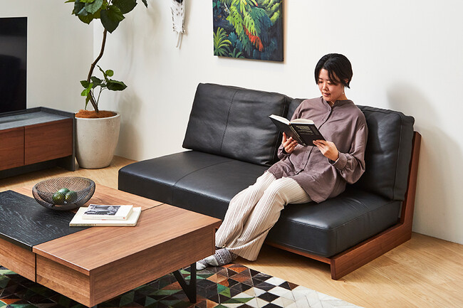 WEBB（ウェッブ）2Pソファ レザー（K705 ブラック） 