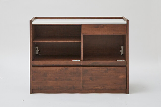 ANE キッチンカウンター（ウォールナット色） 120サイズ　ウォールナット色