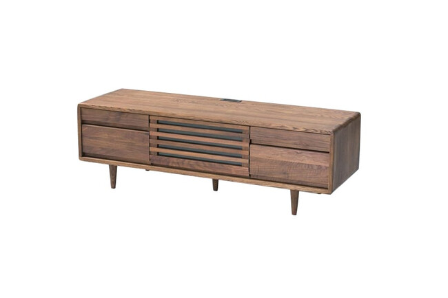 繊細で美しい無垢材のテレビボード（ライト） ダーク