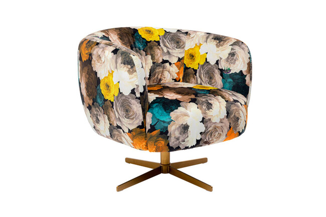 スウィベル ピオニーイエロー チェア 