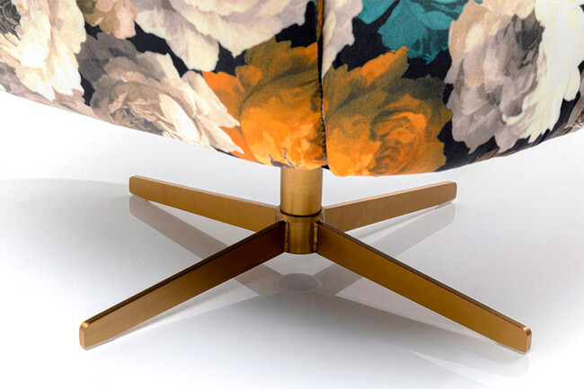 スウィベル ピオニーイエロー チェア 