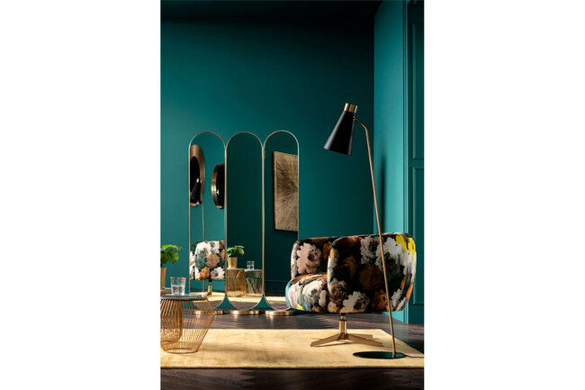 スウィベル ピオニーイエロー チェア 