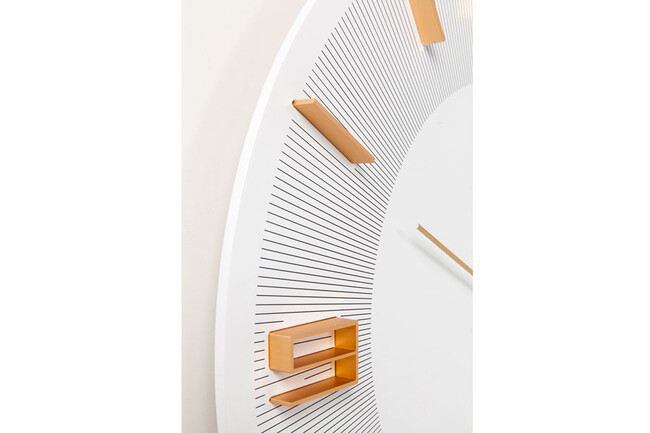 レオナルド ホワイト/ゴールド ウォールクロック 