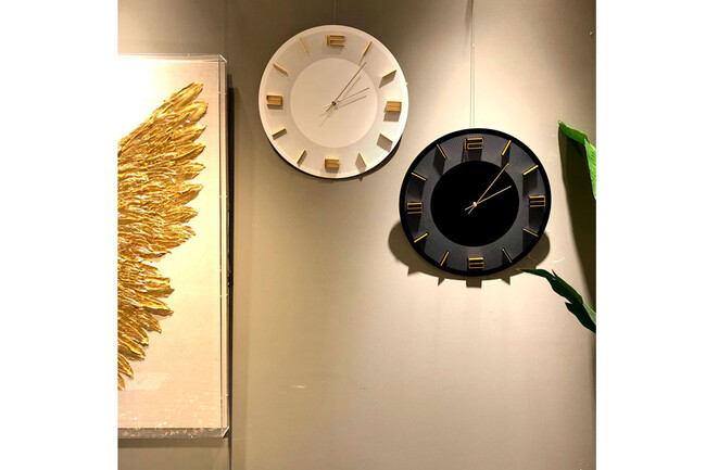 レオナルド ホワイト/ゴールド ウォールクロック 