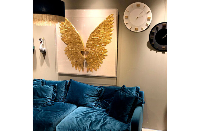 レオナルド ホワイト/ゴールド ウォールクロック 