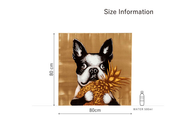 ドッグウィズパイナップル 80x80cm アート 