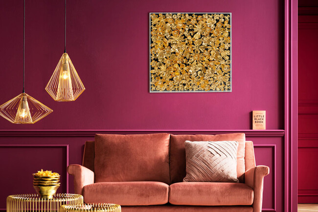 ゴールドフラワー デコフレーム 60×60cm 