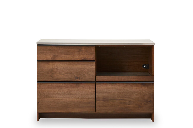 ステンレス天板を活かしたカウンター 