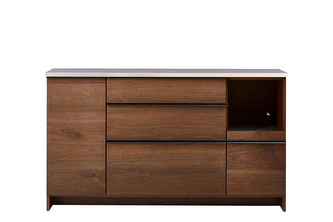 ステンレス天板を活かしたカウンター 