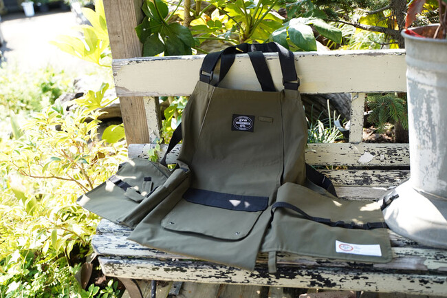 ガーデンワーク エプロン オリーブ色 