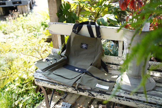 ガーデンワーク エプロン オリーブ色 